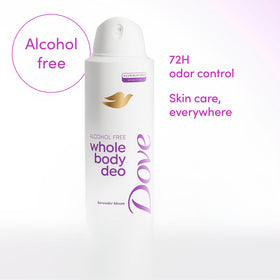 Dove deodorant spray cap open for application