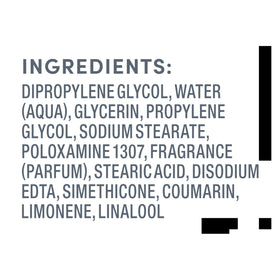 Dove Deodorant Stick Sparkling Vanilla showing ingredient list