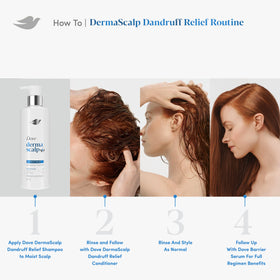 Dove Derma Scalp Dandruff Relief Shampoo 16oz with lather on hair