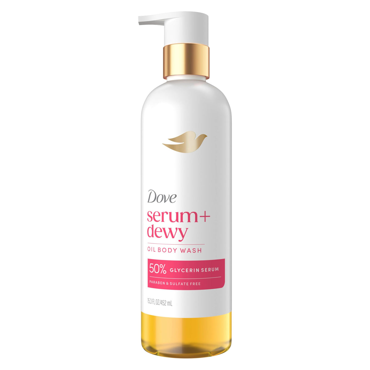 Dove Dewy Shower Oil Body Wash Coconut & Geranium Oil 15.3 fl oz front view