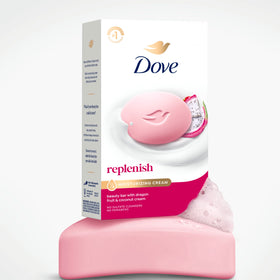 Dove Dragon Fruit Beauty Bar Soap in a family bathroom