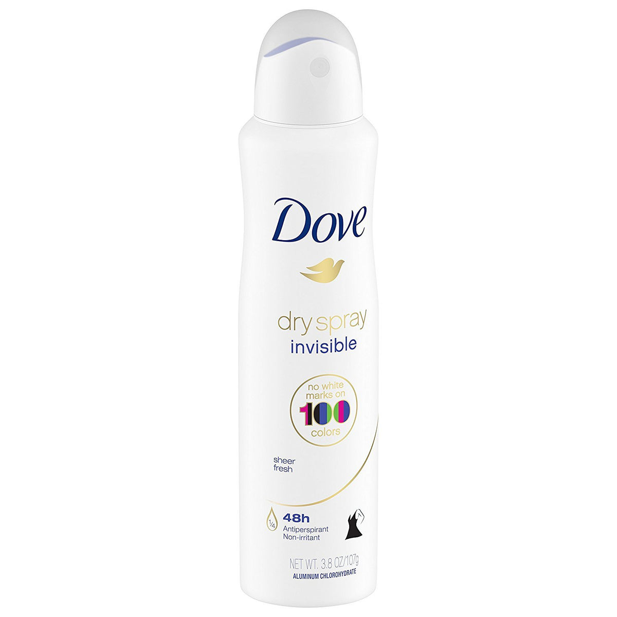 Dove Dry Spray Antiperspirant can back view