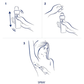 Dove Dry Spray Antiperspirant showing no white marks on fabric