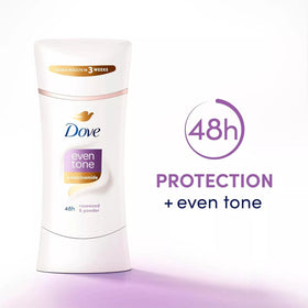 Dove Even Tone Antiperspirant Deodorant application on skin