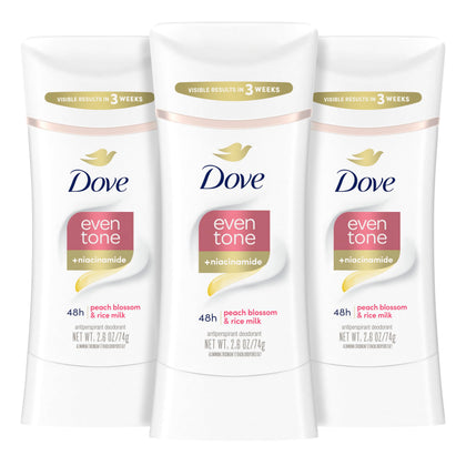 Dove Even Tone Antiperspirant Stick 3PK packaging front view