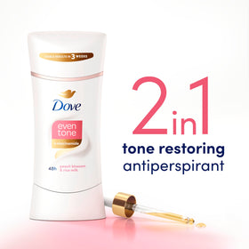 Dove Even Tone Antiperspirant Stick 3PK Peach Blossom scent close-up