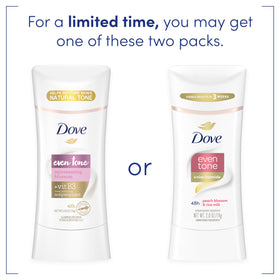 Dove Even Tone Antiperspirant Stick 3PK side view