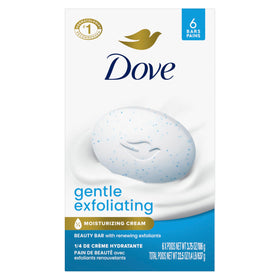 Dove Gentle Exfoliating Beauty Bar front view with packaging