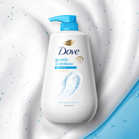 Dove Gentle Exfoliating Body Wash in shower setting