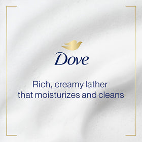 Dove hand wash refill bottle showing Moisture support 5X Complex label