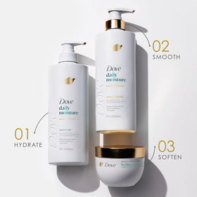 Dove Hyaluronic + Moisture Hair Mask application on hair