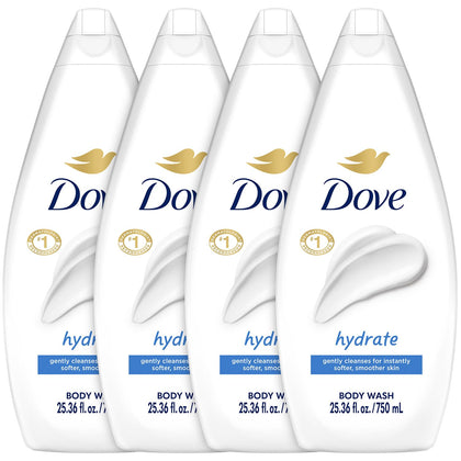 Dove Hydrate Body Wash 4-Pack front view with clean design