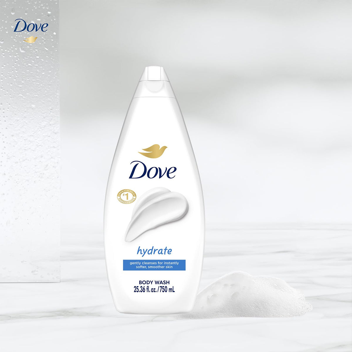 Dove Hydrate Body Wash packaging with refreshing scent