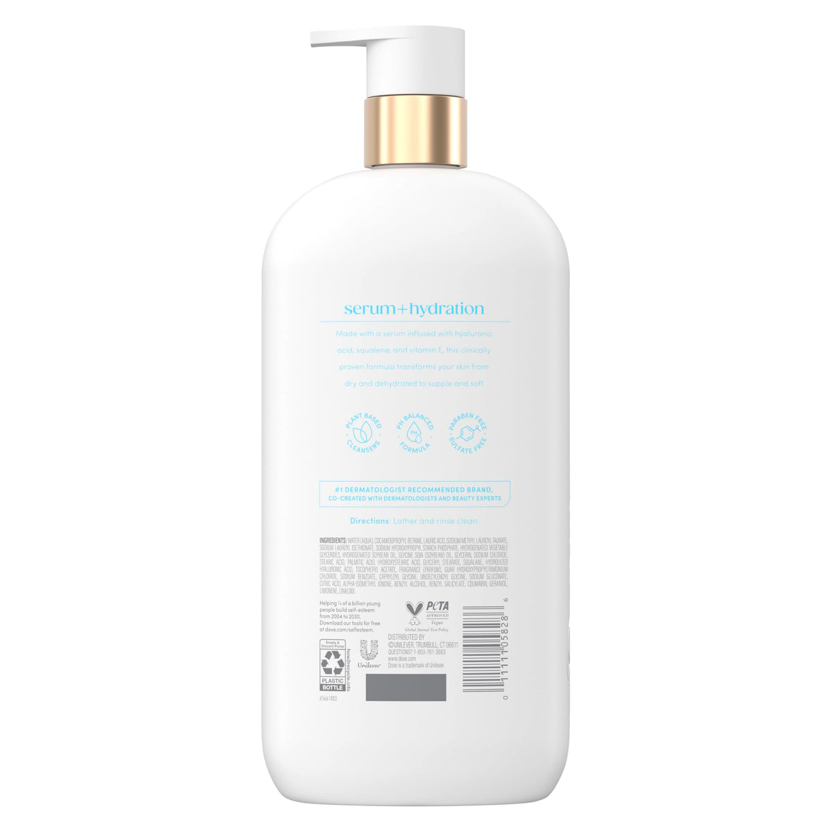 Dove Hydration Serum Body Wash creamy texture close-up