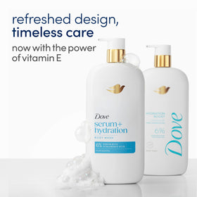 Dove Hydration Serum Body Wash with hyaluronic acid label