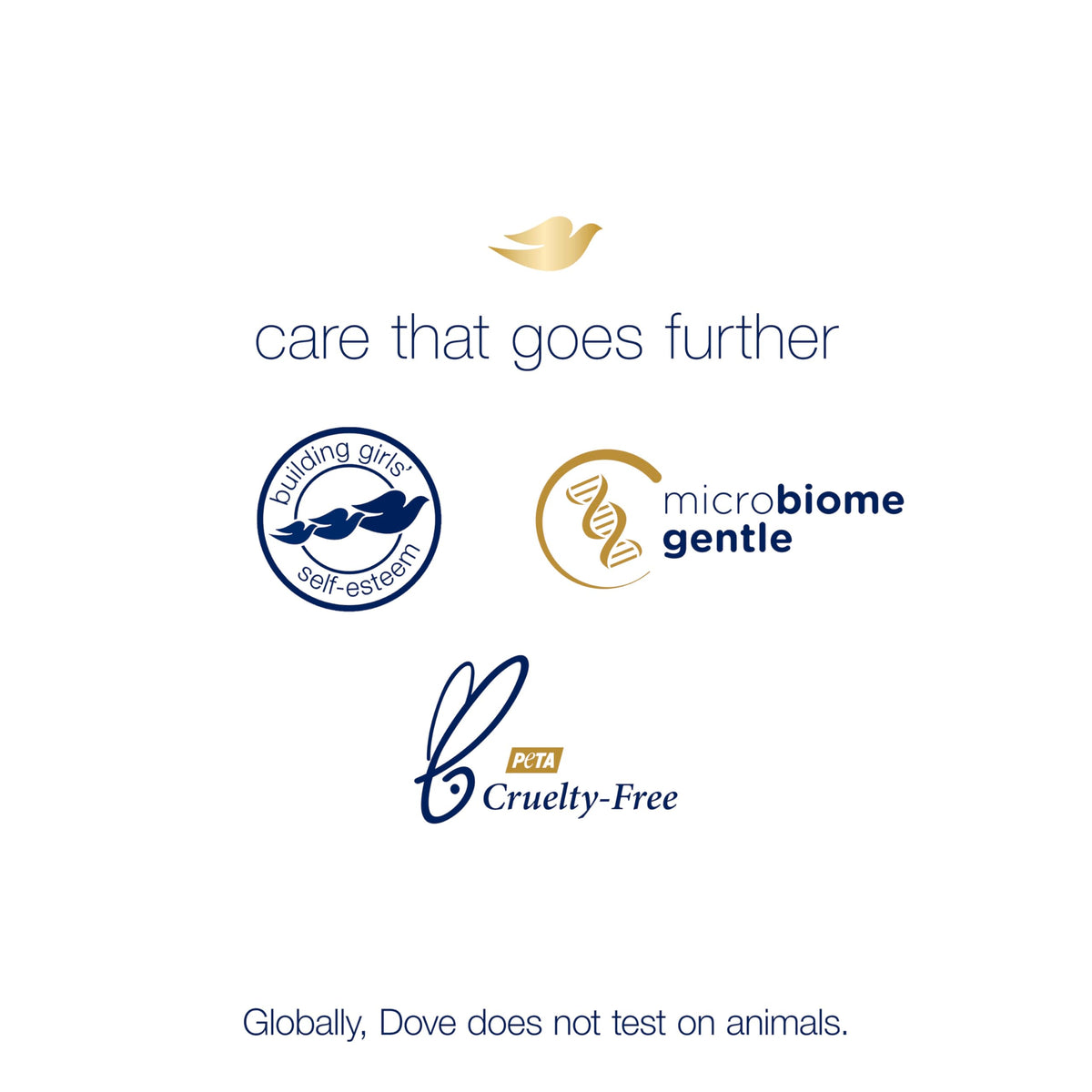 Dove Instant Foaming Body Wash displayed with shower accessories