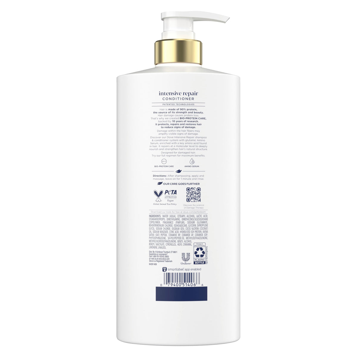 Dove Intensive Repair Conditioner 28oz back view