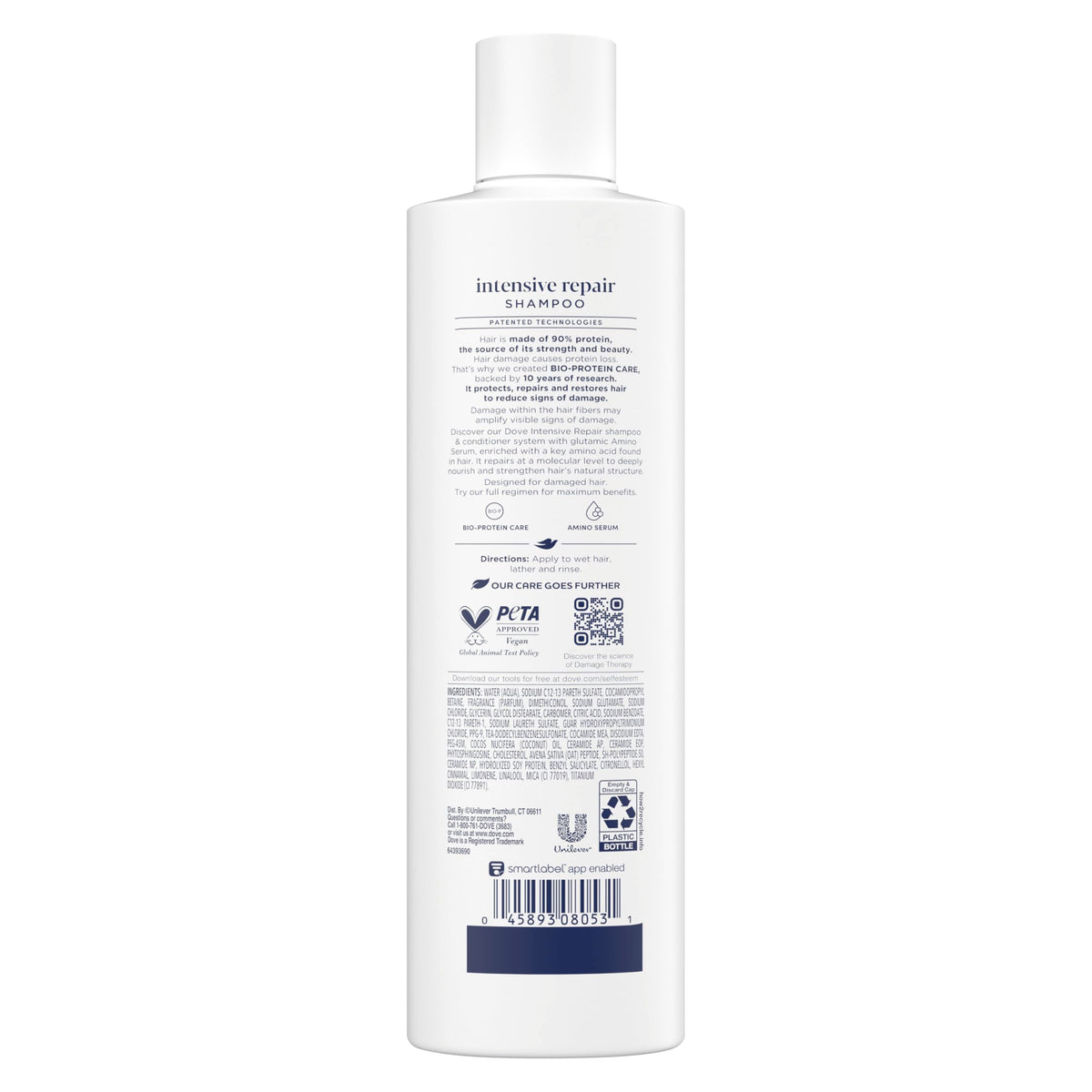 Dove Intensive Repair Shampoo 12oz back view