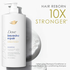 Dove Intensive Repair Shampoo in bathroom setting