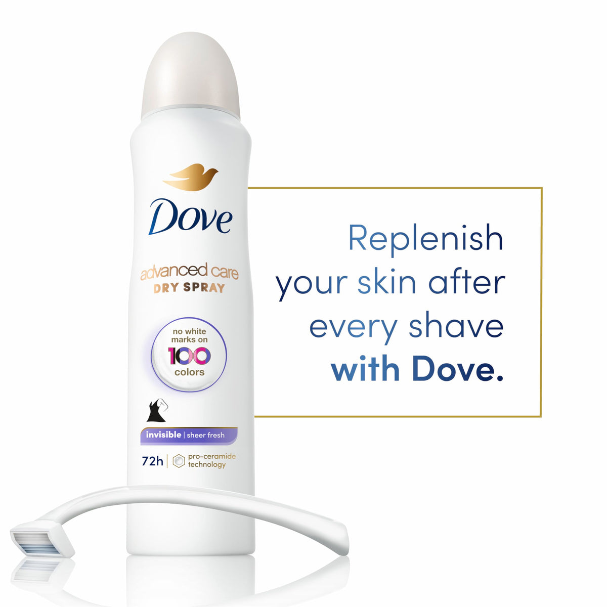 Dove Invisible Antiperspirant Deodorant Spray 3.8 oz back view