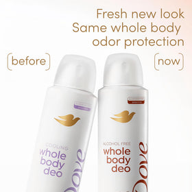 Dove Lavender Bloom deodorant spray in a gym bag