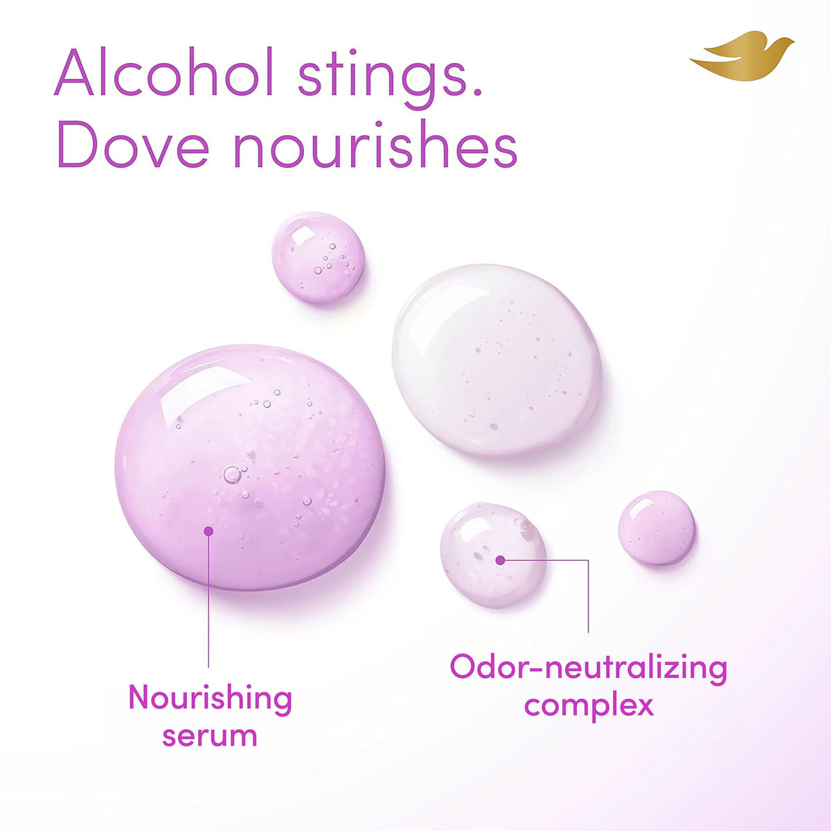 Dove Lavender Bloom deodorant spray with lavender flowers