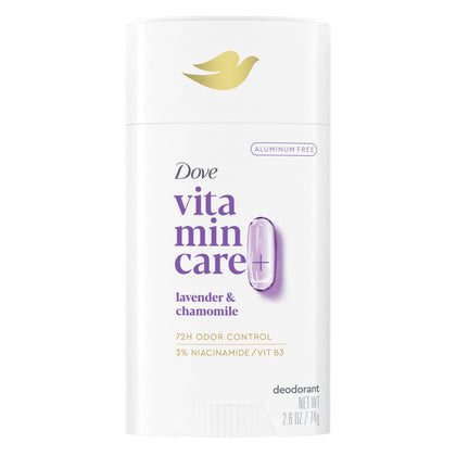 Dove Lavender & Chamomile Deo Stick front view with packaging