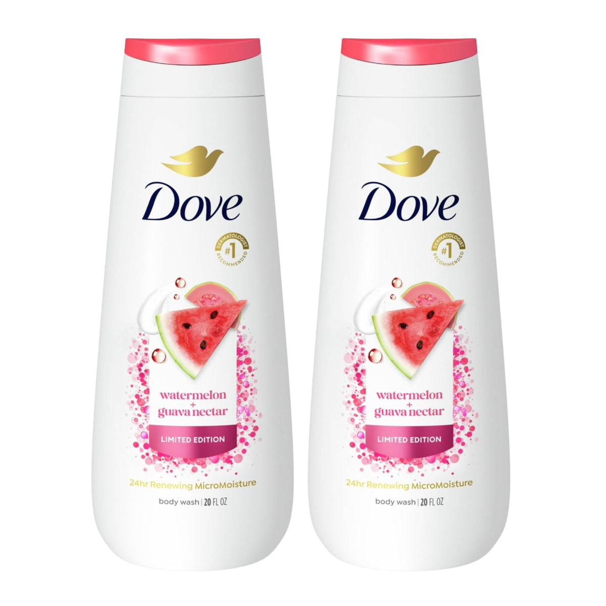 Dove Limited Edition Renewing MicroMoisture Body Wash Watermelon & Guava front view