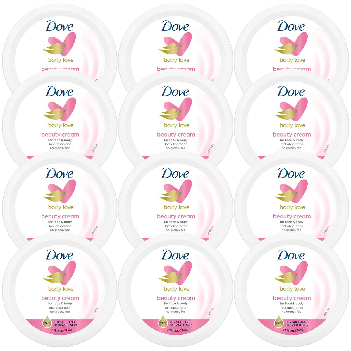 Dove Lotion Beauty Cream front view with travel-size jar