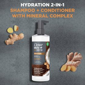 DOVE MEN + CARE 2-in-1 Shampoo & Conditioner in use during shower