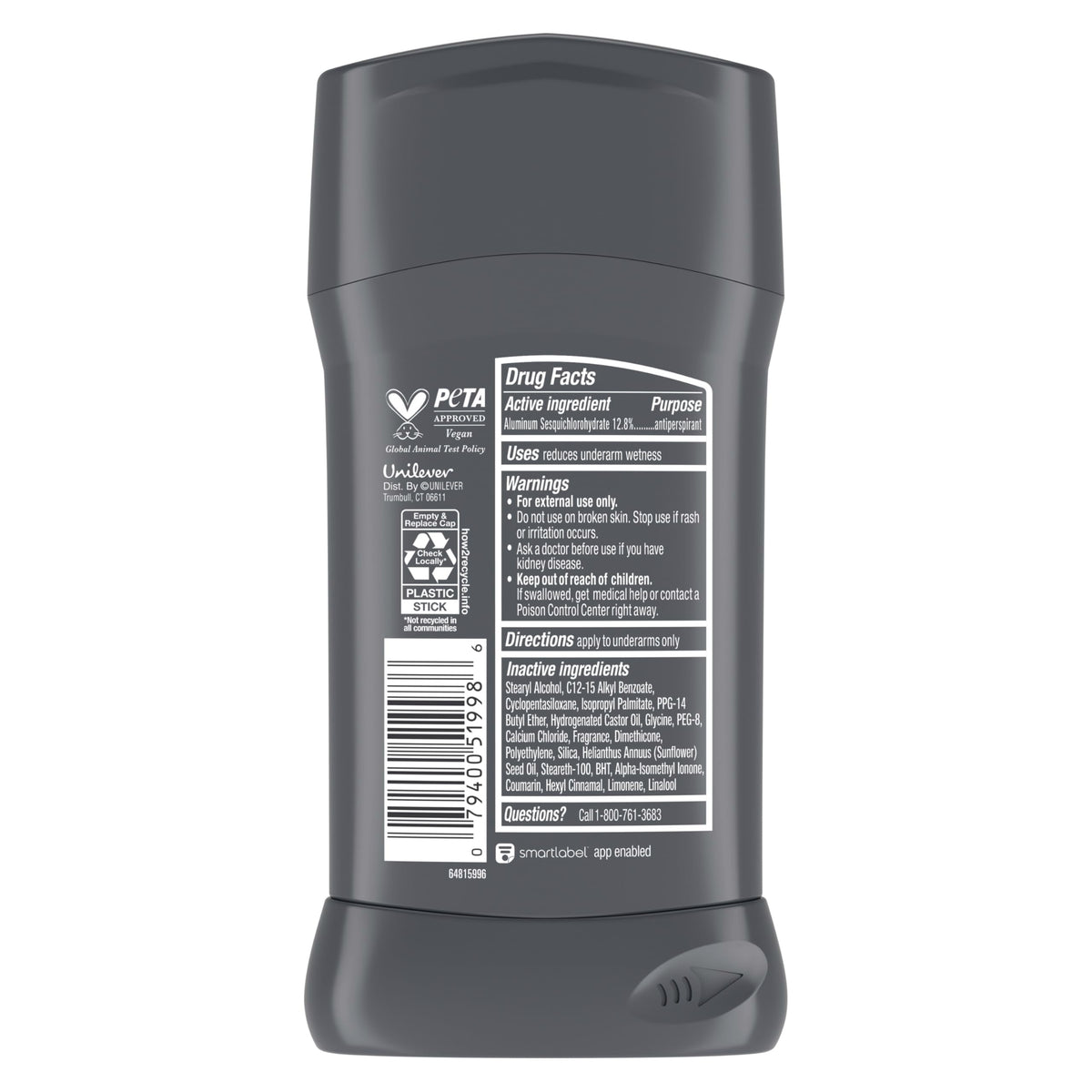 DOVE MEN + CARE Antiperspirant Deodorant stick showing sandalwood scent