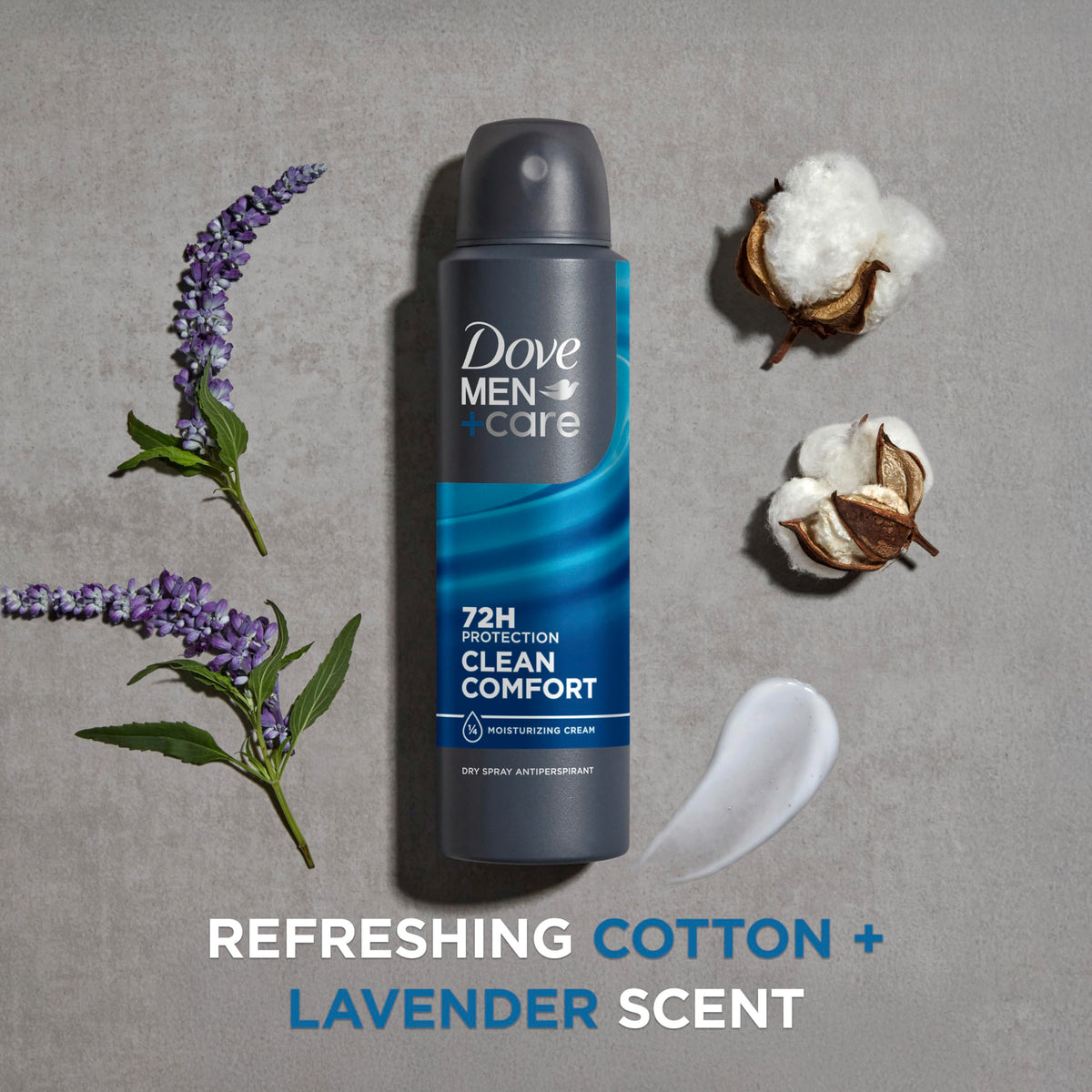 DOVE MEN + CARE Antiperspirant Dry Spray on a bathroom shelf