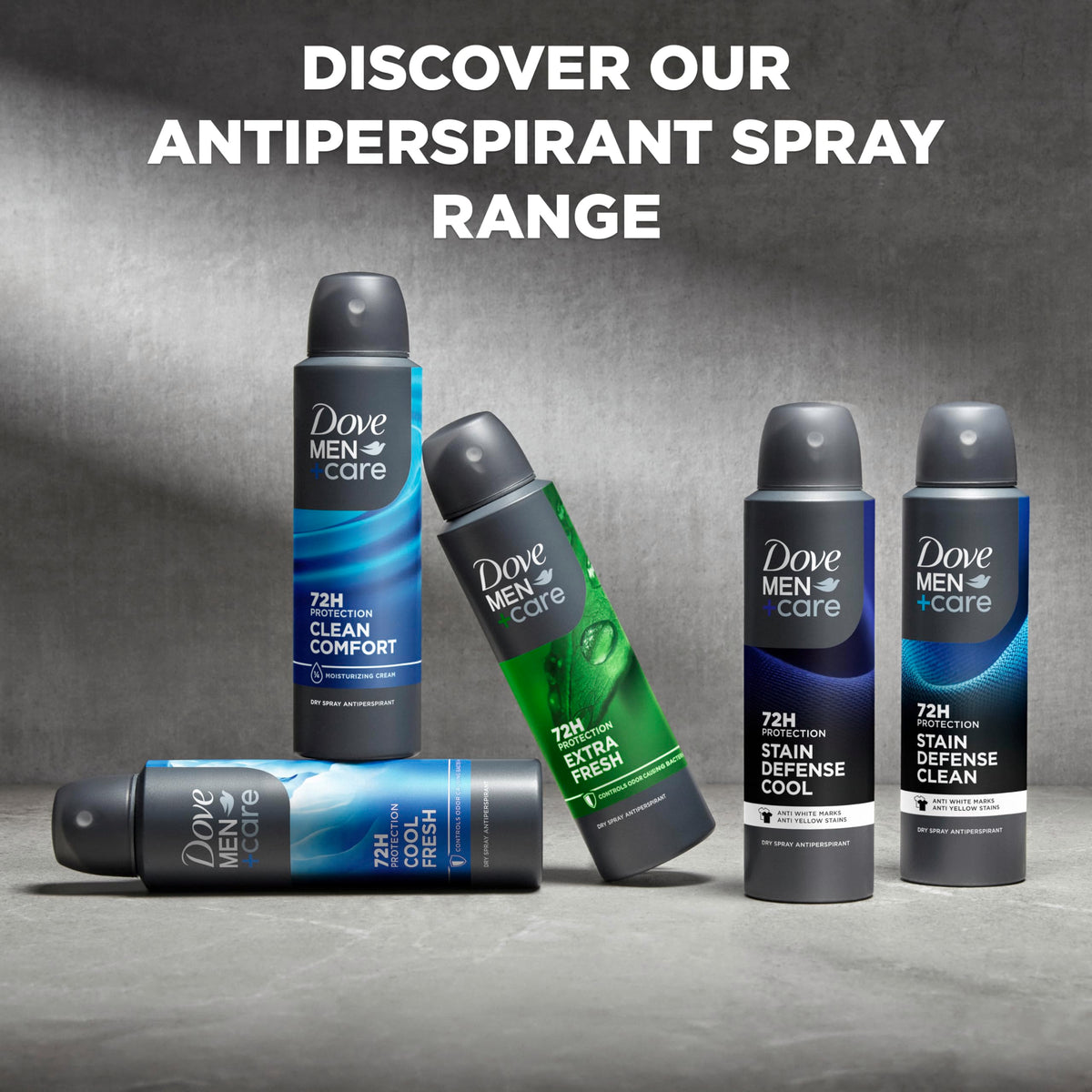 DOVE MEN + CARE Antiperspirant Dry Spray textured background