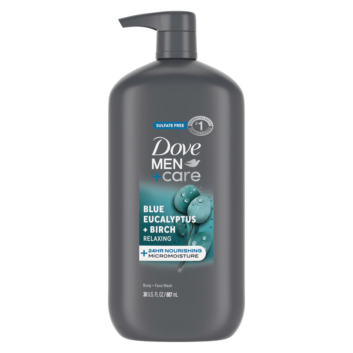 DOVE MEN + CARE Blue Eucalyptus + Birch Body Wash front view