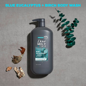 DOVE MEN + CARE Blue Eucalyptus + Birch Body Wash in shower setting