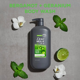 DOVE MEN + CARE body wash ingredients close-up