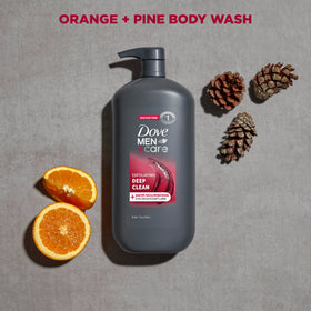 DOVE MEN + CARE Body Wash showing fresh citrus and cedarwood scent