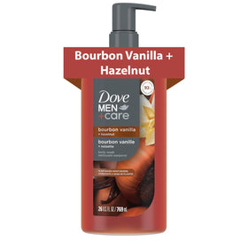 DOVE MEN + CARE Bourbon Vanilla + Hazelnut Body Wash front view 26 oz
