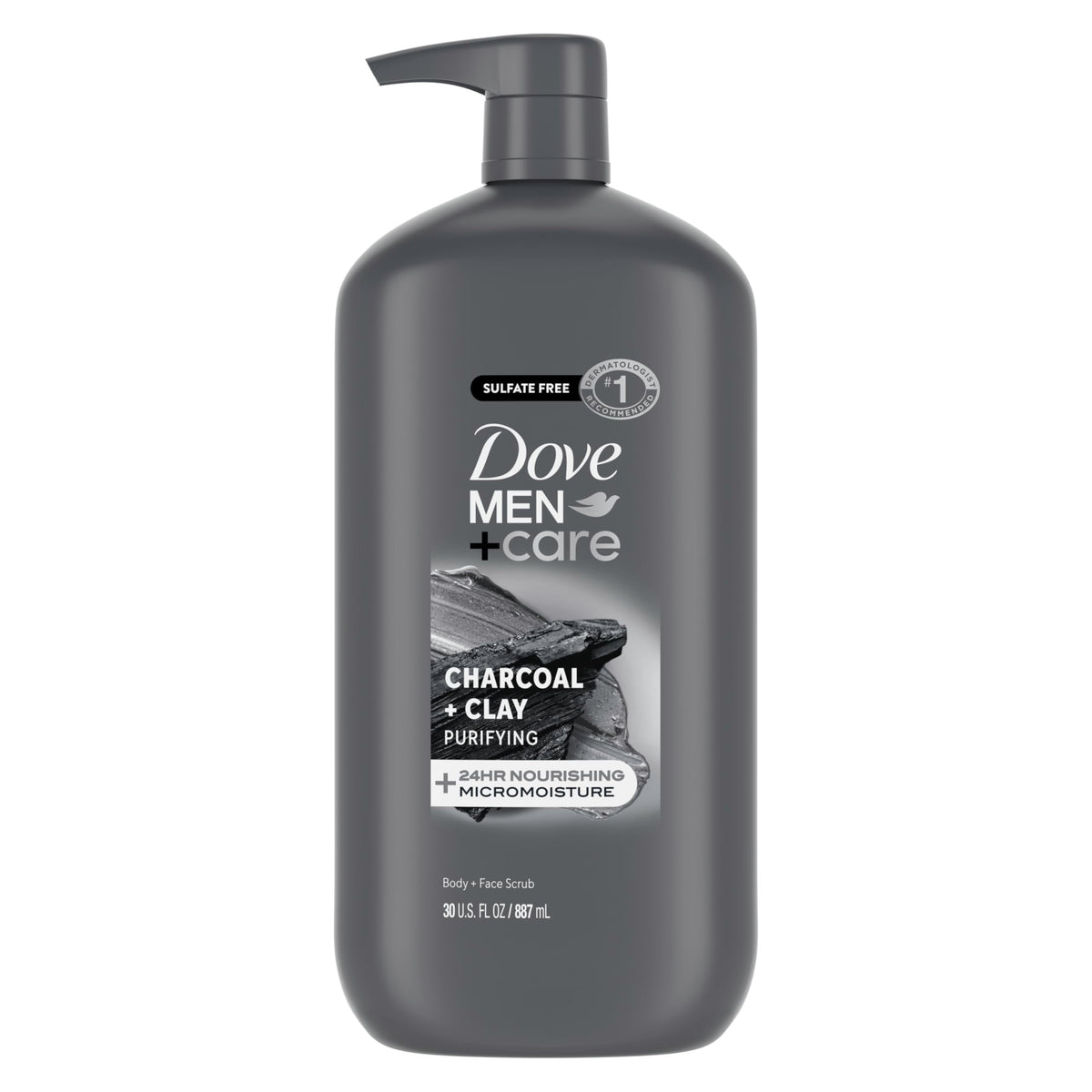 DOVE MEN + CARE Charcoal Body Wash 30 oz front view