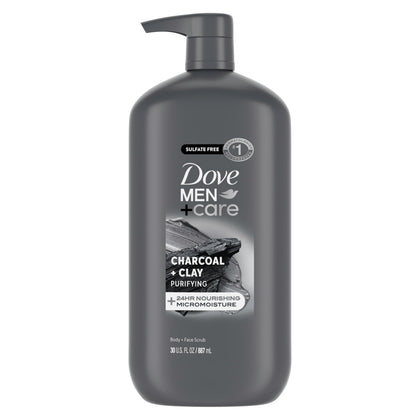 DOVE MEN + CARE Charcoal Body Wash 30 oz front view