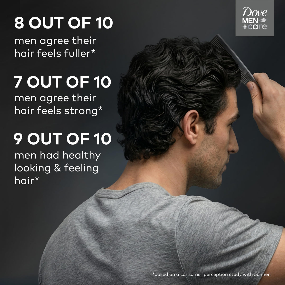 DOVE MEN + CARE Charcoal + Clay 2-in-1 Shampoo with a towel