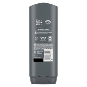 DOVE MEN + CARE Charcoal + Clay Body Wash 18 oz back view