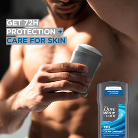 DOVE MEN + CARE Clean Comfort Antiperspirant stick application