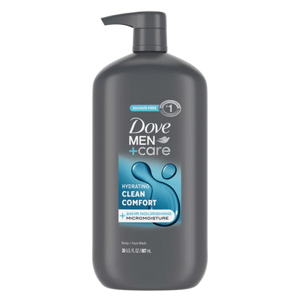 DOVE MEN + CARE Clean Comfort Body Wash 30 oz front view