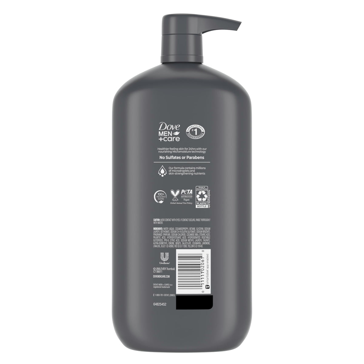 DOVE MEN + CARE Clean Comfort Body Wash bottle side view