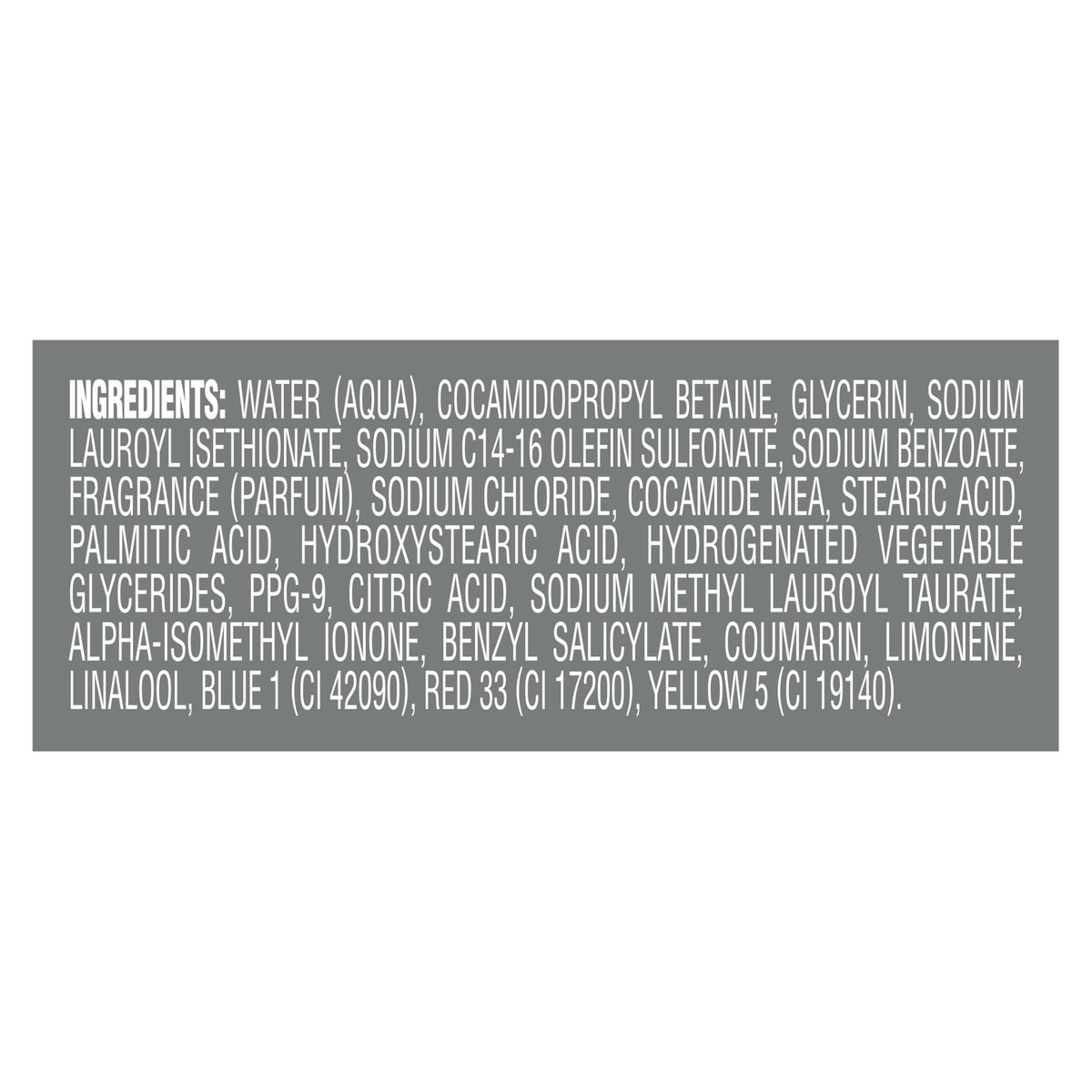 DOVE MEN + CARE Clean Comfort Body Wash with ingredients list