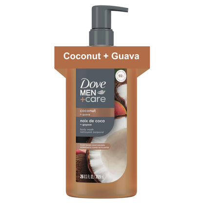 DOVE MEN + CARE Coconut + Guava Body Wash 26 oz front view