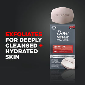 DOVE MEN + CARE Deep Clean Body Bar showing purifying grains