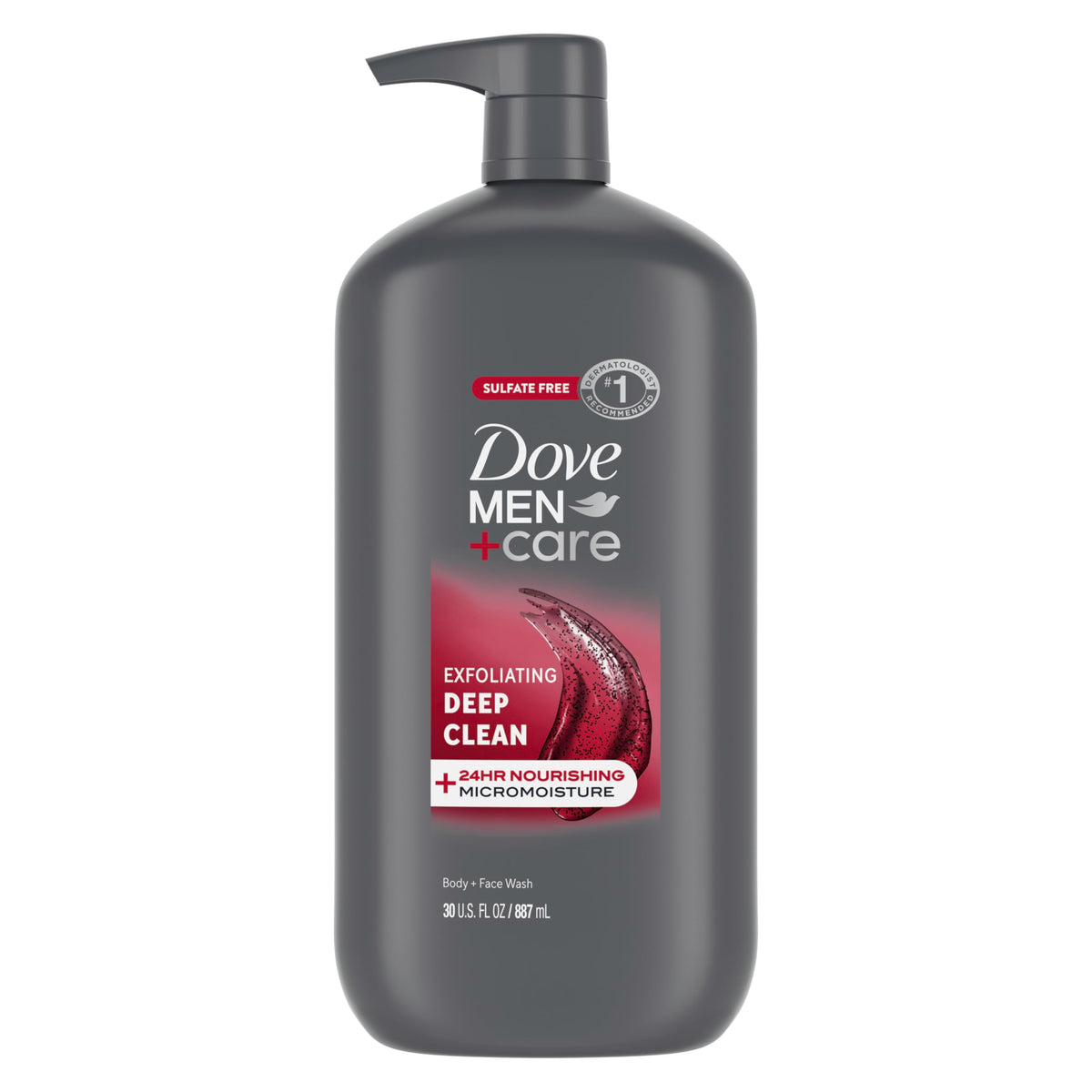 DOVE MEN + CARE Exfoliating Deep Clean Body Wash 30 oz front view