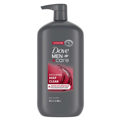 DOVE MEN + CARE Exfoliating Deep Clean Body Wash 30 oz front view